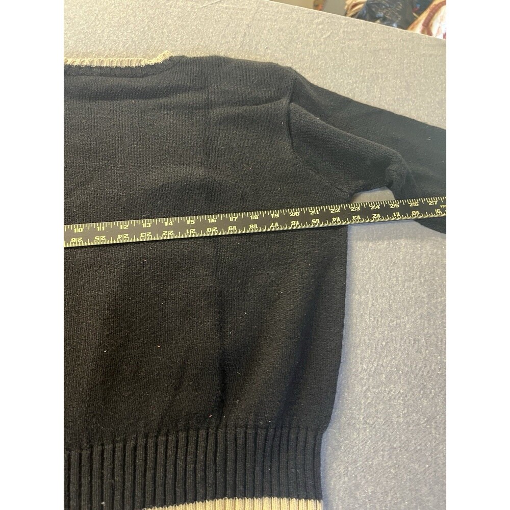 VTG 80’s 90’s Lizwear Liz Claiborne Sweater Embroidered Roses Women’s  Lg Black - Picture 10 of 13
